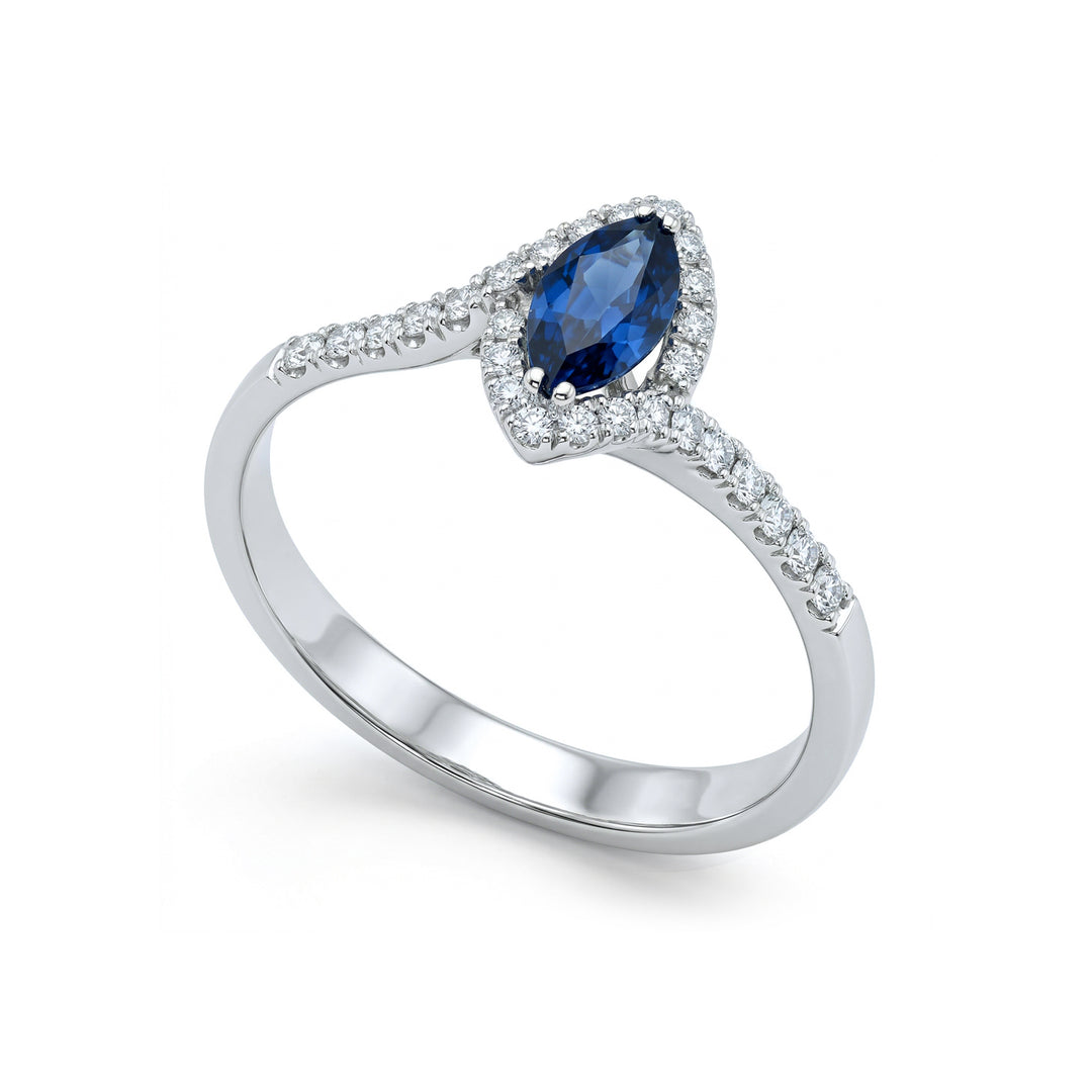 Golay anello zaffiro marquise 7x3 con contorno ACLC029WDIZB-22167110095