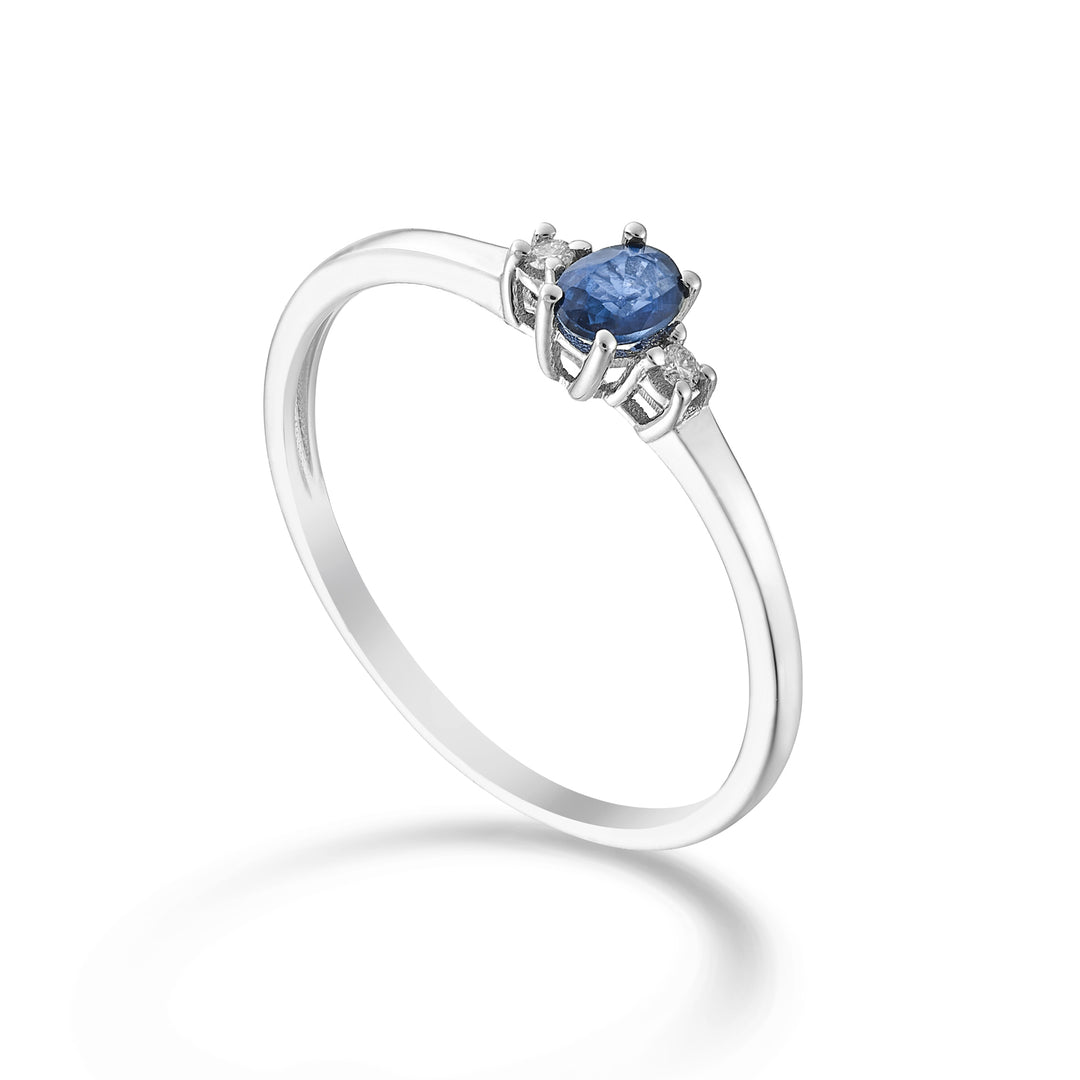 Nihama an 9k zaffiro ovale 4x3 ct.0,20 diam. ct.0,02 NA5190R4ZFD