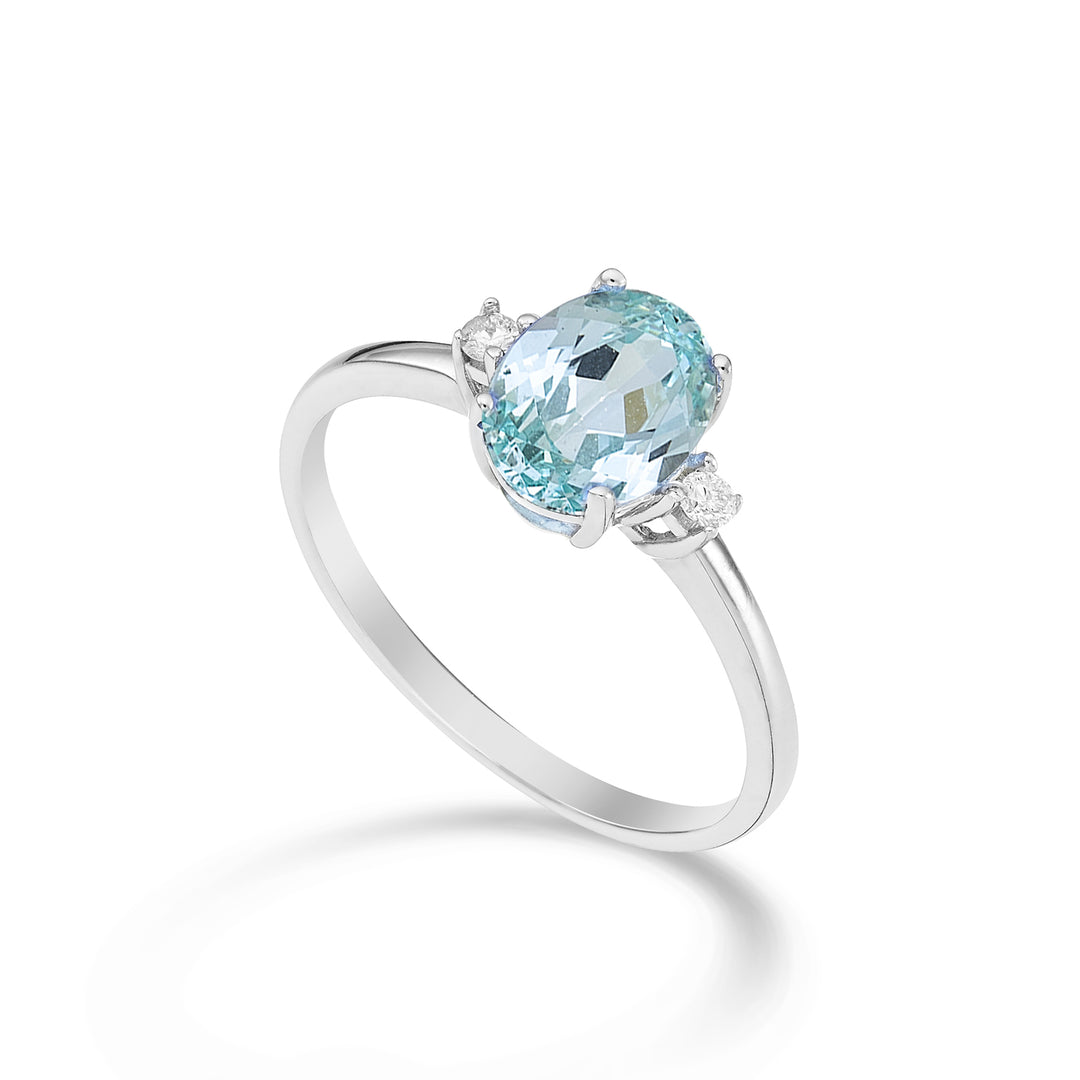Mikiko an 18k tormalina paraiba ovale 8x6 ct.1,60 diam. ct.0,05 MA5074O4PAR