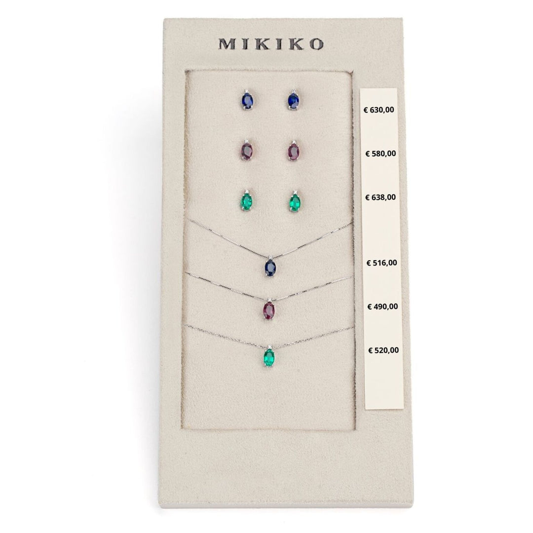 Mikiko pacchetto cl 5034 + or 5023 9kt ovale 6x4 zaffiro, rubino e smeraldo tr. M.LIGHTBOX.9-T9K