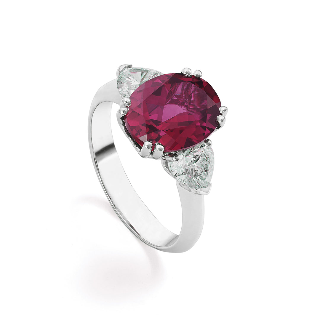Mikiko an 18kt lab g.d. cuore ct.tot 1,00 rubino lab 9x11 ct.4,70 MXDACL098DR750