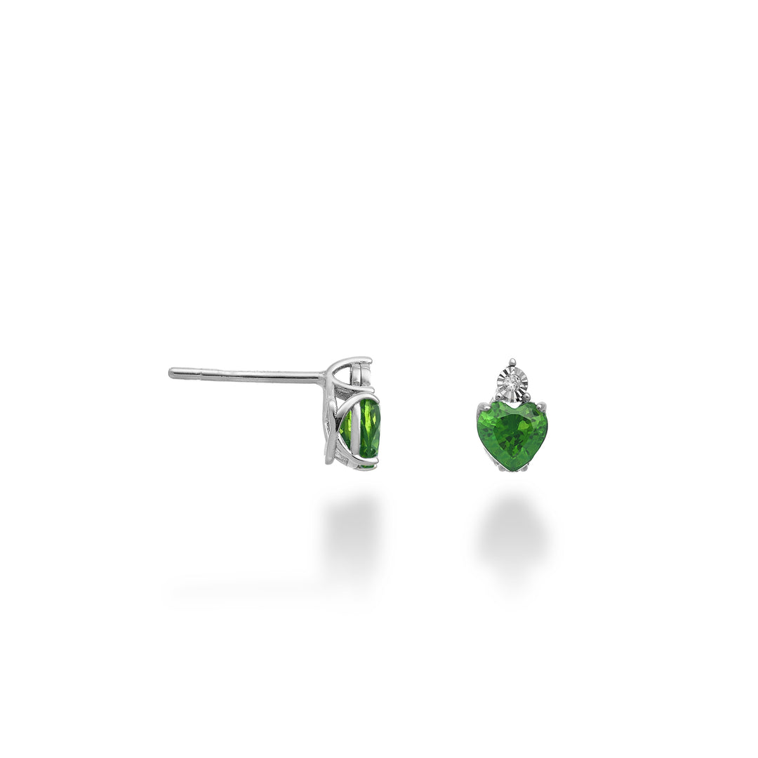 Mikiko or 9k smeraldo cuore 5x5 con diamantino MO5178R4BE