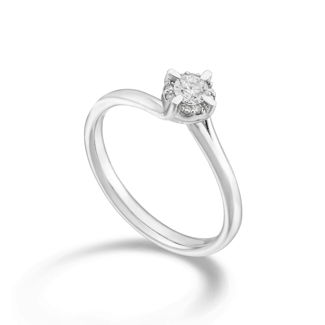 World Diamond Group anello solitario diam tra le griffe, cen. 0,38ct ASLC422DI38-24066110102