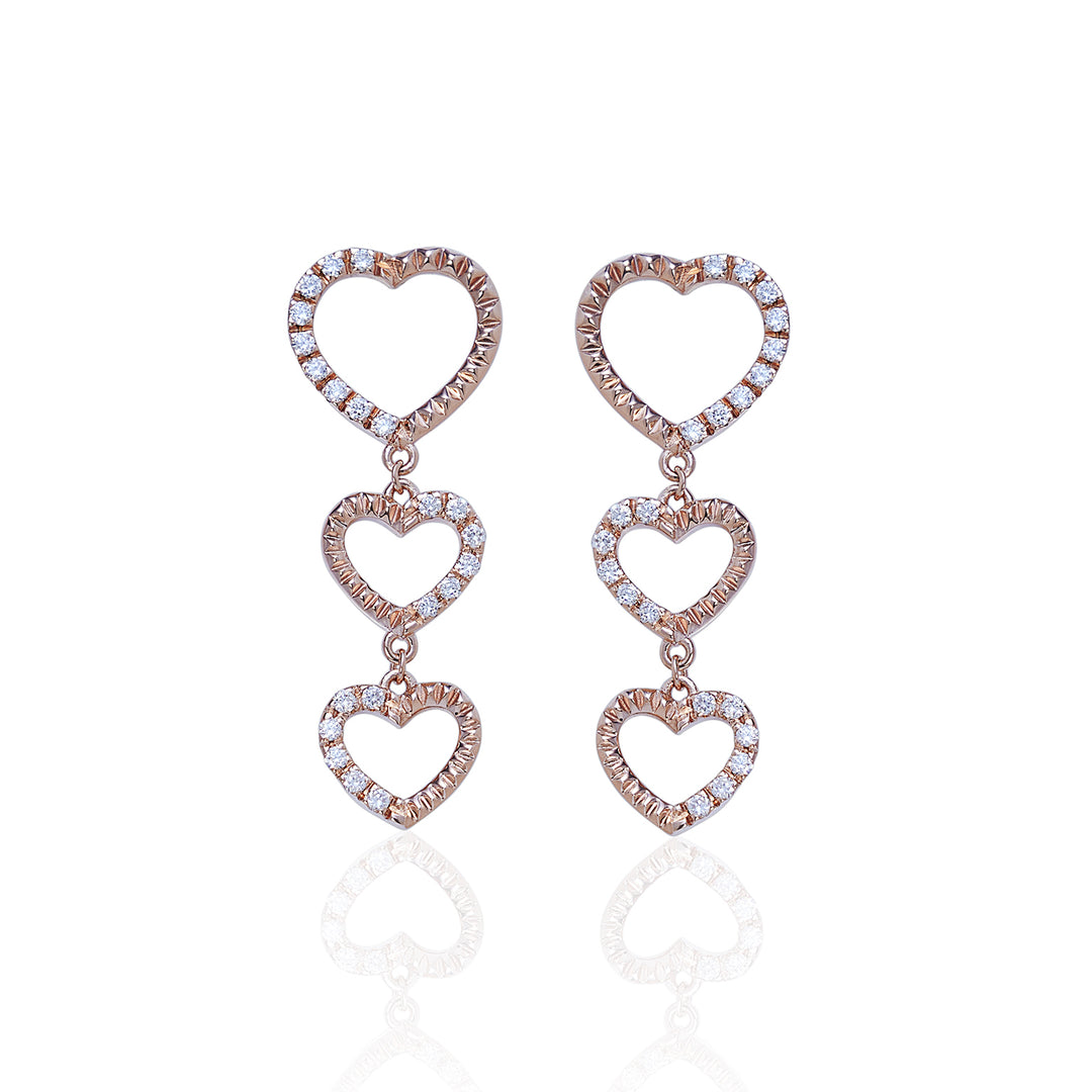 Golay orecchini amami a 3 cuori pendenti con diamanti OFCU003DI1-22061110077
