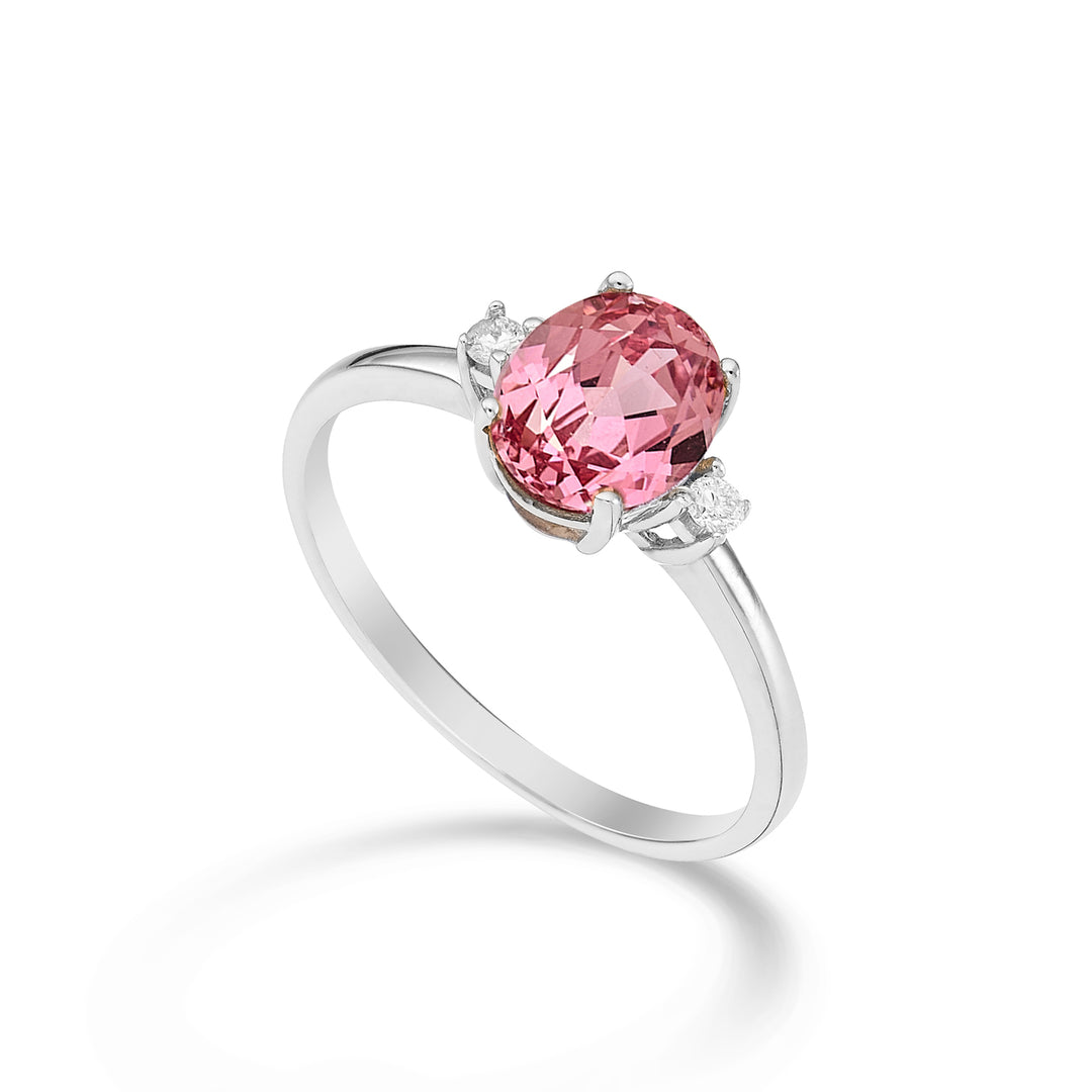Mikiko an 18k zaffiro rosa ovale 8x6 ct.1,60 diam. ct.0,05 MA5074O4ZFRP