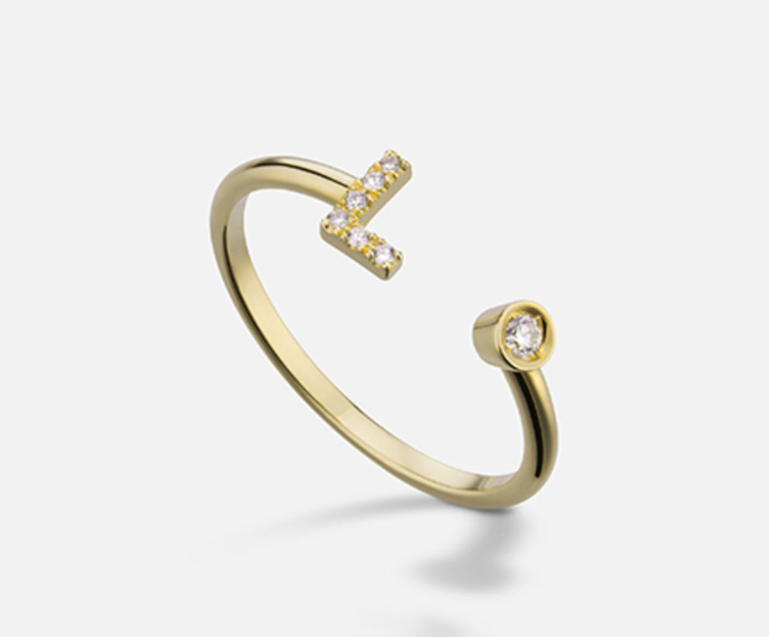 Golay an 9k lettera l small oro giallo diam. ct.0,06 GAFLD1R1