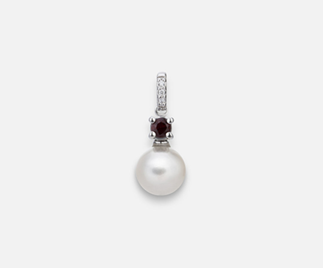 Mikiko pe 18k fw 6,5/7 granato tondo mm2,75 ct.0,11 dia ct.0,01 MP0396O4FABI065