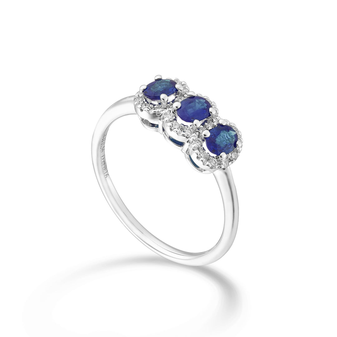 Mikiko an 18k zaffiro trilogy nat. ovale 4x3 ct. 0,60 diam. ct.0,16 MA5194O4ZBN43