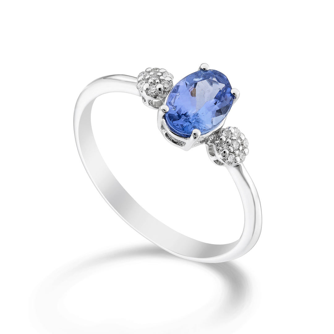 Nihama an 18k tanzanite n. ovale 7x5 ct.0,60 diam. ct.0,08 NA5058O4TZN