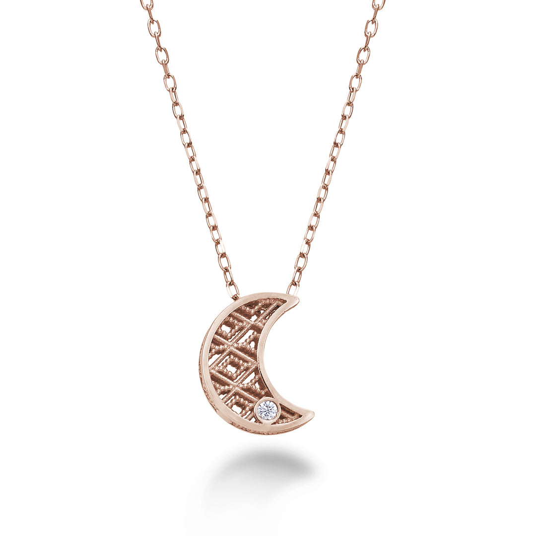 Nihama cl 18k luna oro rosè diam. ct.0,01 NDLUNAO3