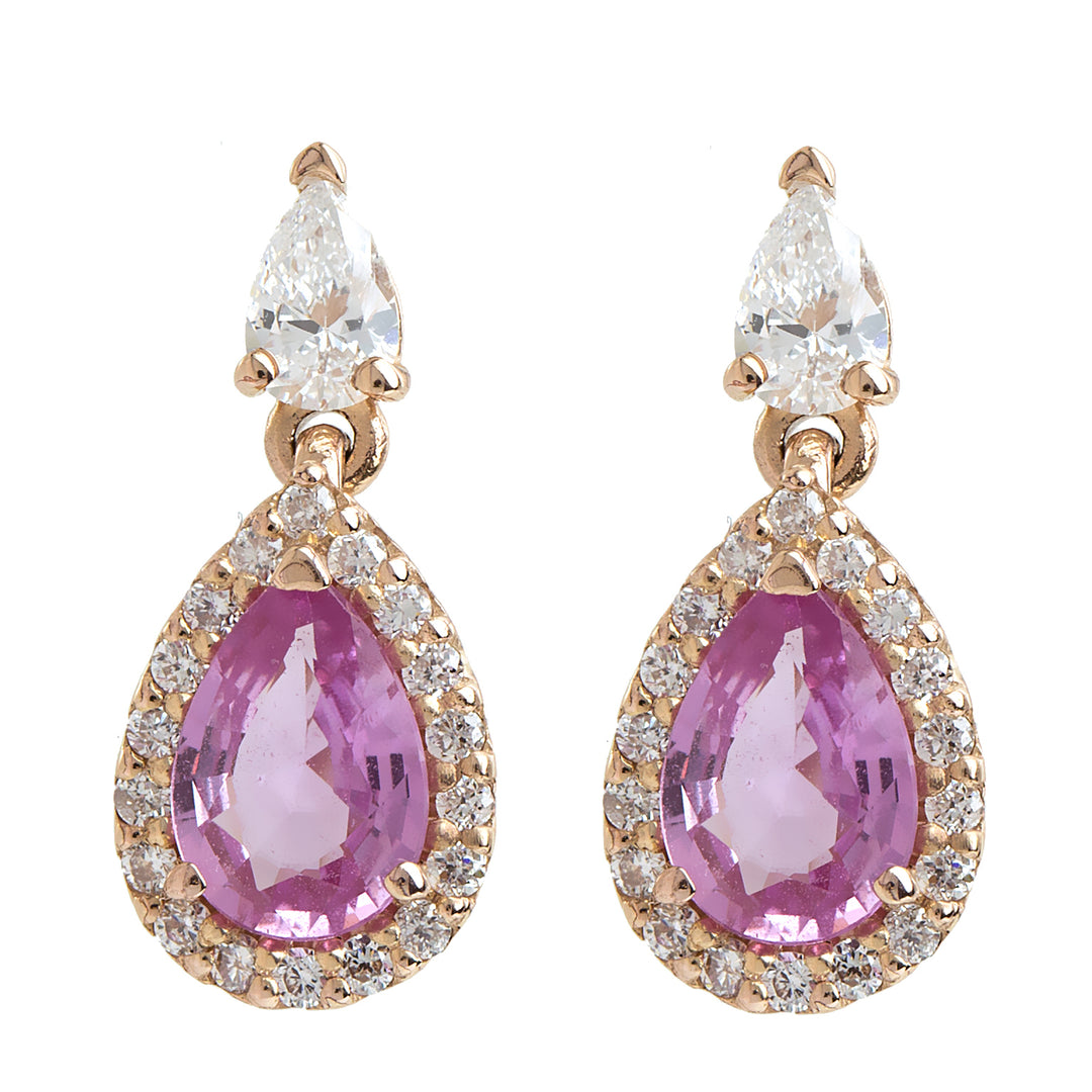 Golay orecchino zaffiro pink goccia 6x4 e diamanti ORB300PS-18129110030
