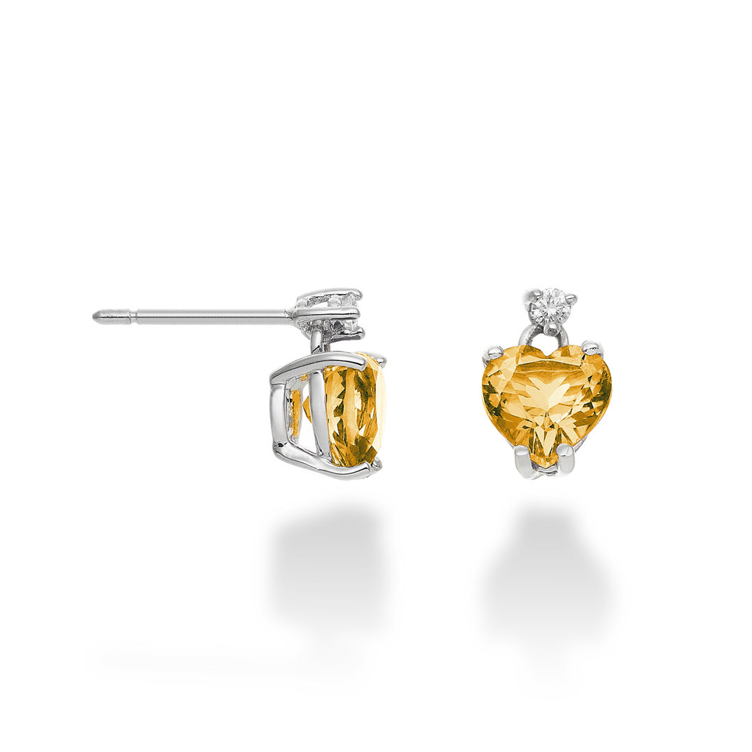 Nihama or 18k citrino cuore 6x6 ct.1,20 diam. ct.0,04 NOCL198DICITR66O4