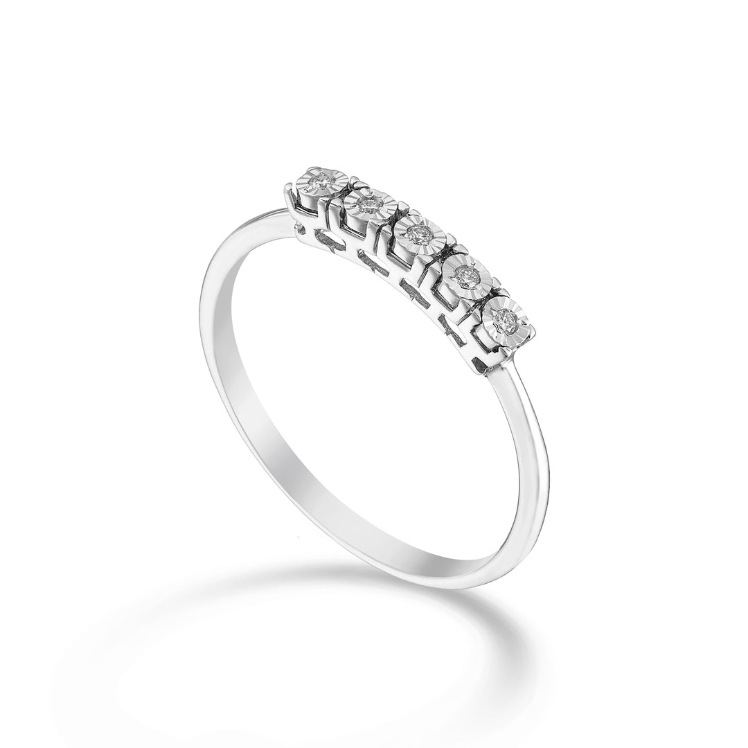Nihama an 9k riviera cinque pietre con diamanti NA5204R4BR003
