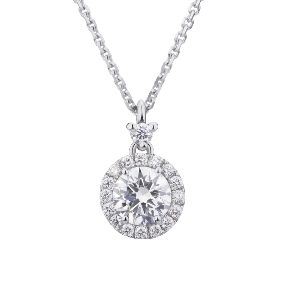 World Diamond Group collana con diamante centrale ct 0,30 e contorno PCT008DI30PT-25167110087