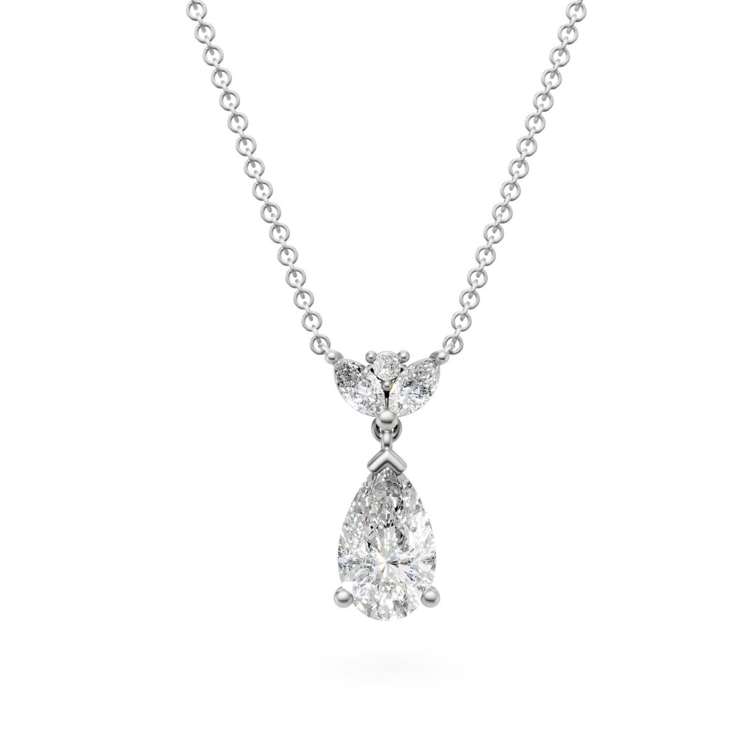 X-Diamond cl 18kt lab g.d. tot. ct.2,01 goccia ct.1,73 d vvs2, con due marquise e un round in testa LXDGPU064O4GOBI201