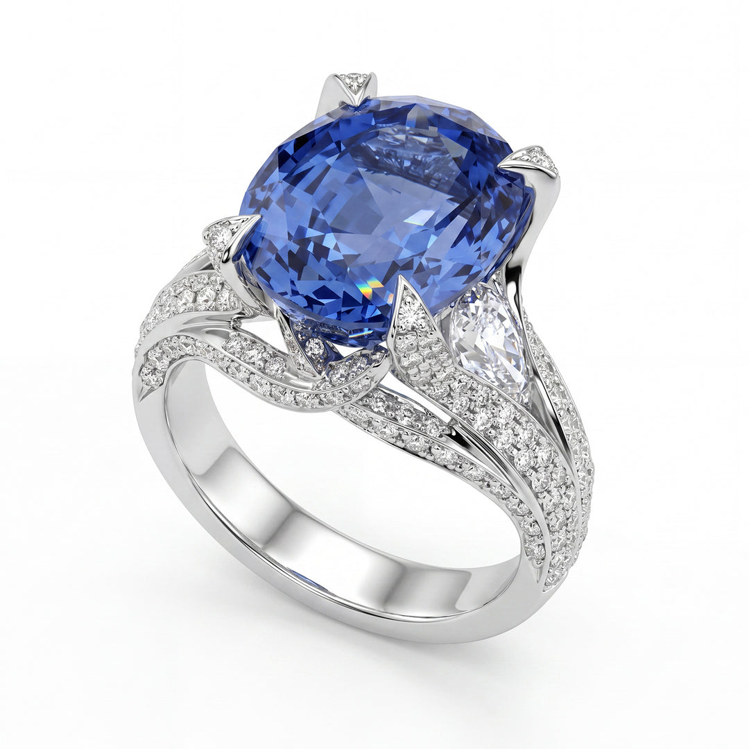 World Diamond Group anello con zaffiro ovale ct 10,85 APU010WZB-15244110003
