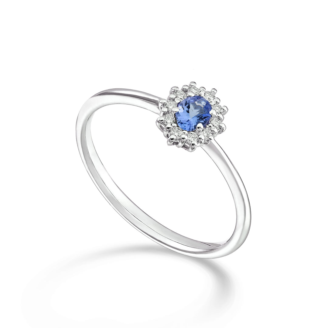 Nihama an 9k tanzanite ovale 4x3 ct.0,14 diam. ct.0,08 NA5166R4TZN