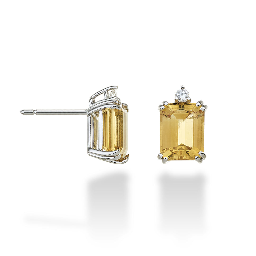 Nihama or 18k citrino ottagonale 7x9 ct.4,00 diam. ct.0,08 NOCL090DICITR4O4