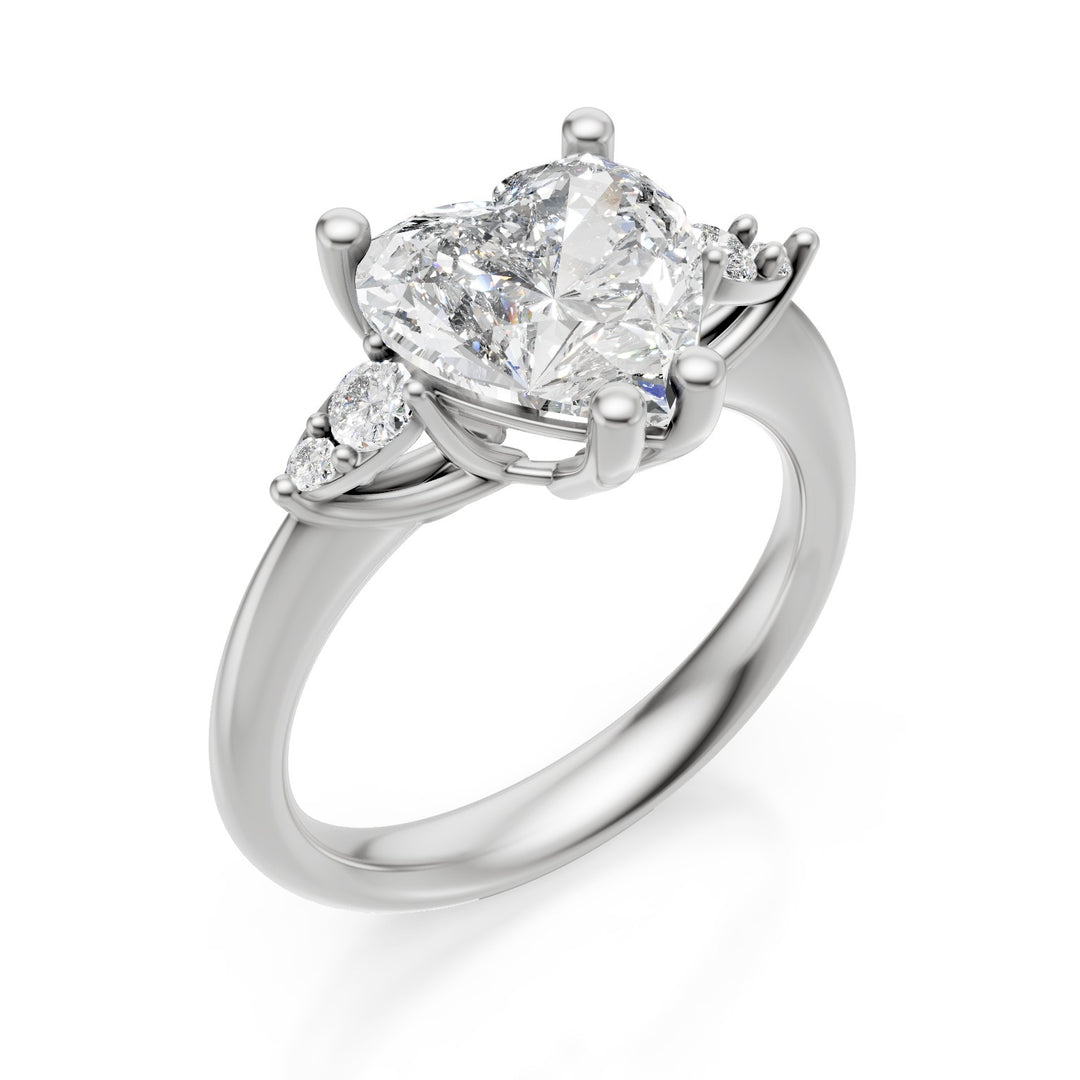 X-Diamond an 18kt lab g.d. ct.tot. 2,24- centr. ct. 2,10 cuore - round lat ct. 0,14 LXDAPU074O4CUBI224