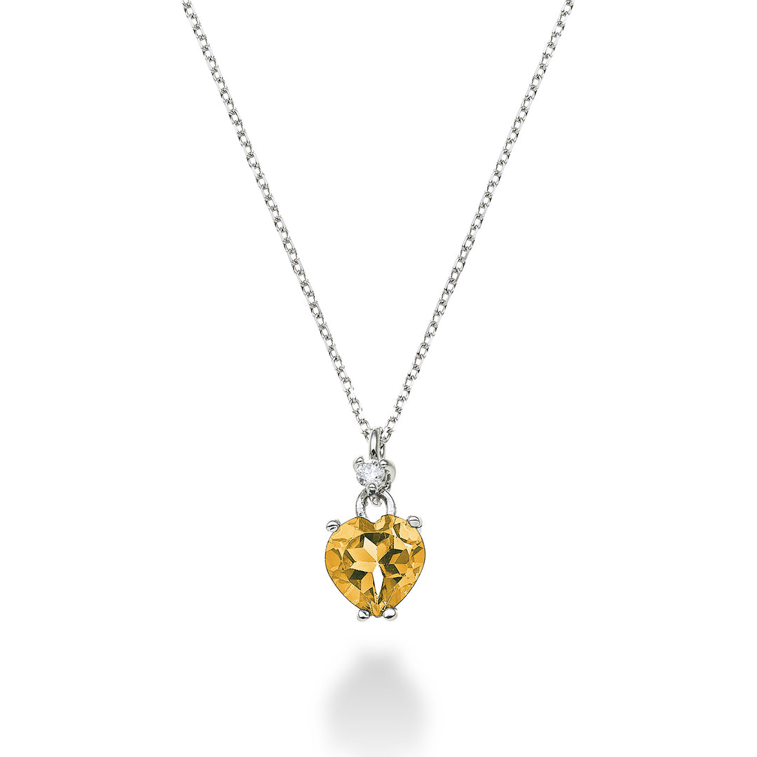 Mikiko cl 18k citrino cuore 6x6 ct.0,60 diam. ct.0,02 MPCL198DICITR66O4