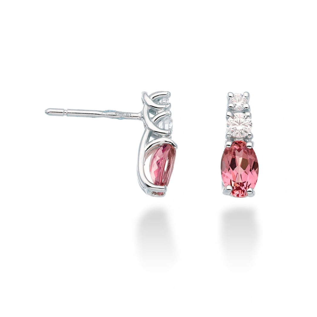 Nihama or 18k zaffiro rosa ovale 6x4 ct.1,20 dia ct.0,20 NO5035O4ZFRP