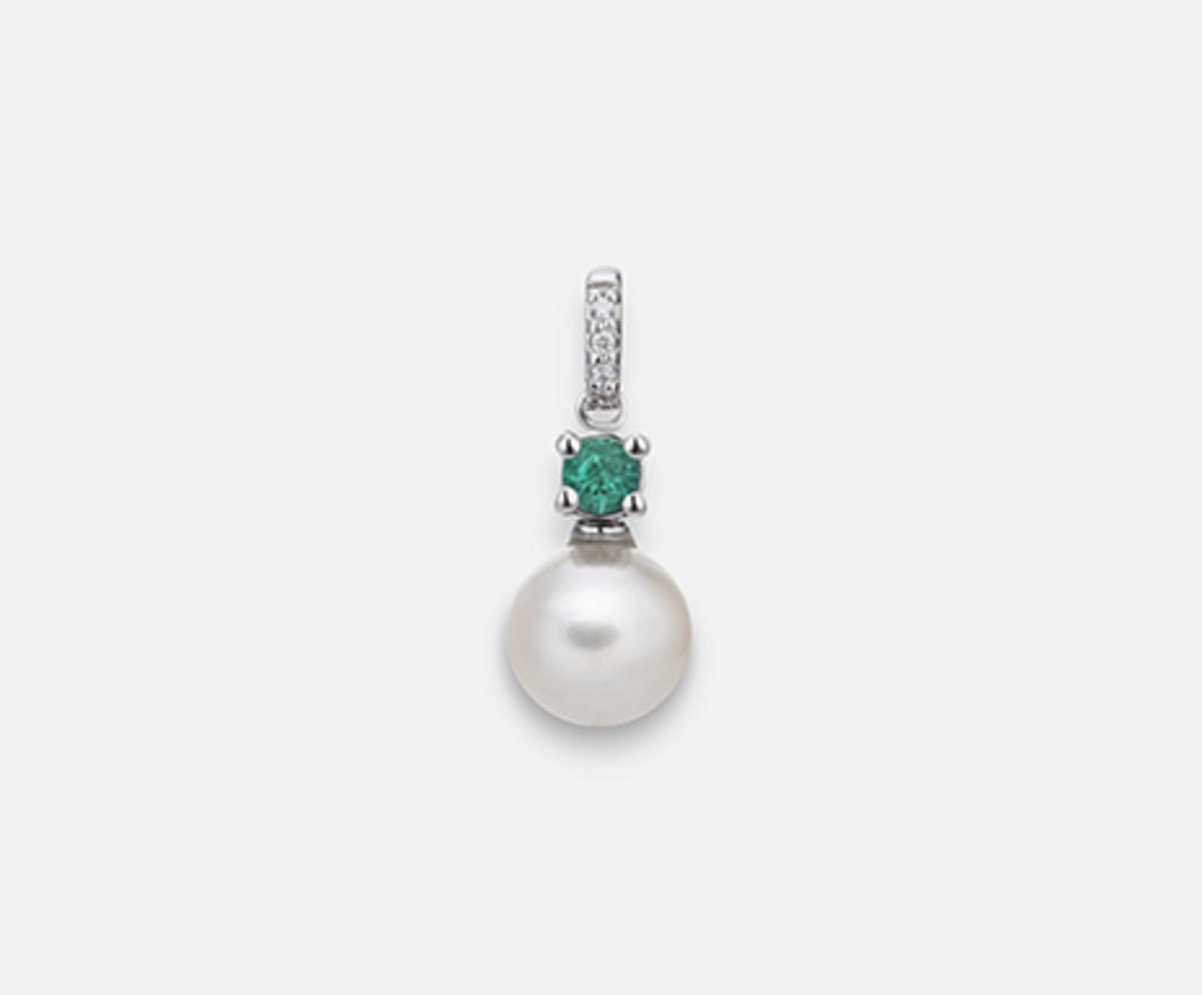 Nihama pe 18k fw 6,5/7 smeraldo tondo mm2,75 ct.0,10 dia ct.0,01 NP0397O4FABI065