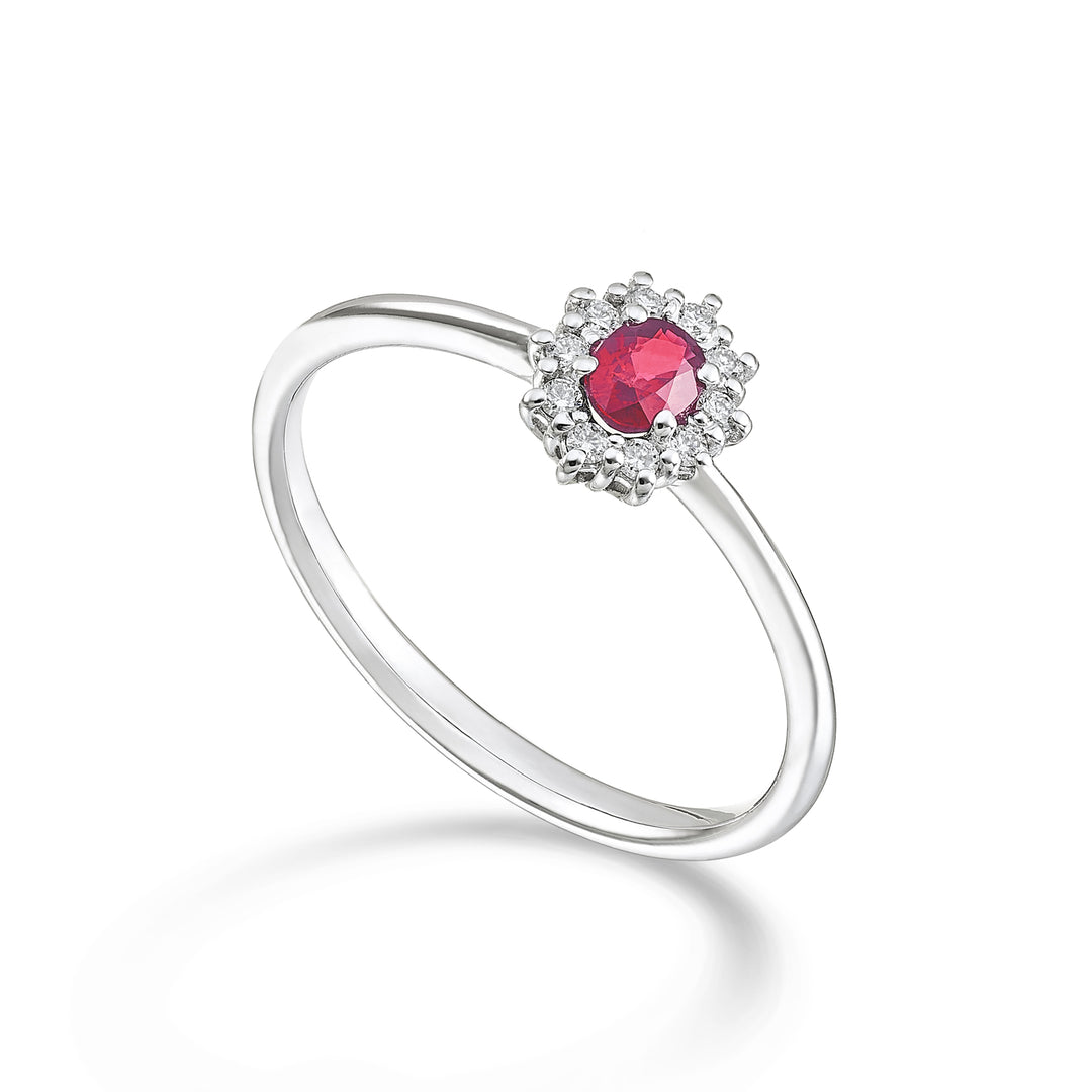 Nihama an 9k rubino ovale 4x3 ct.0,20 diam. ct.0,08 NA5166R4RBC