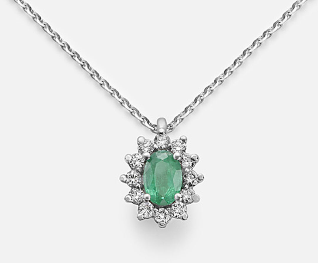 Nihama cl 18k smeraldo ovale 6x4 ct.0,30 diam. ct.0,23 ND5047O4BE