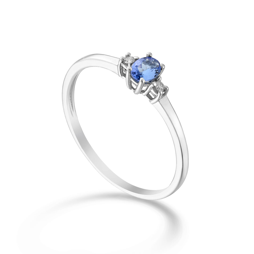 Nihama an 9k tanzanite n. ovale 4x3 ct.0,14 diam. ct.0,02 NA5190R4TZN