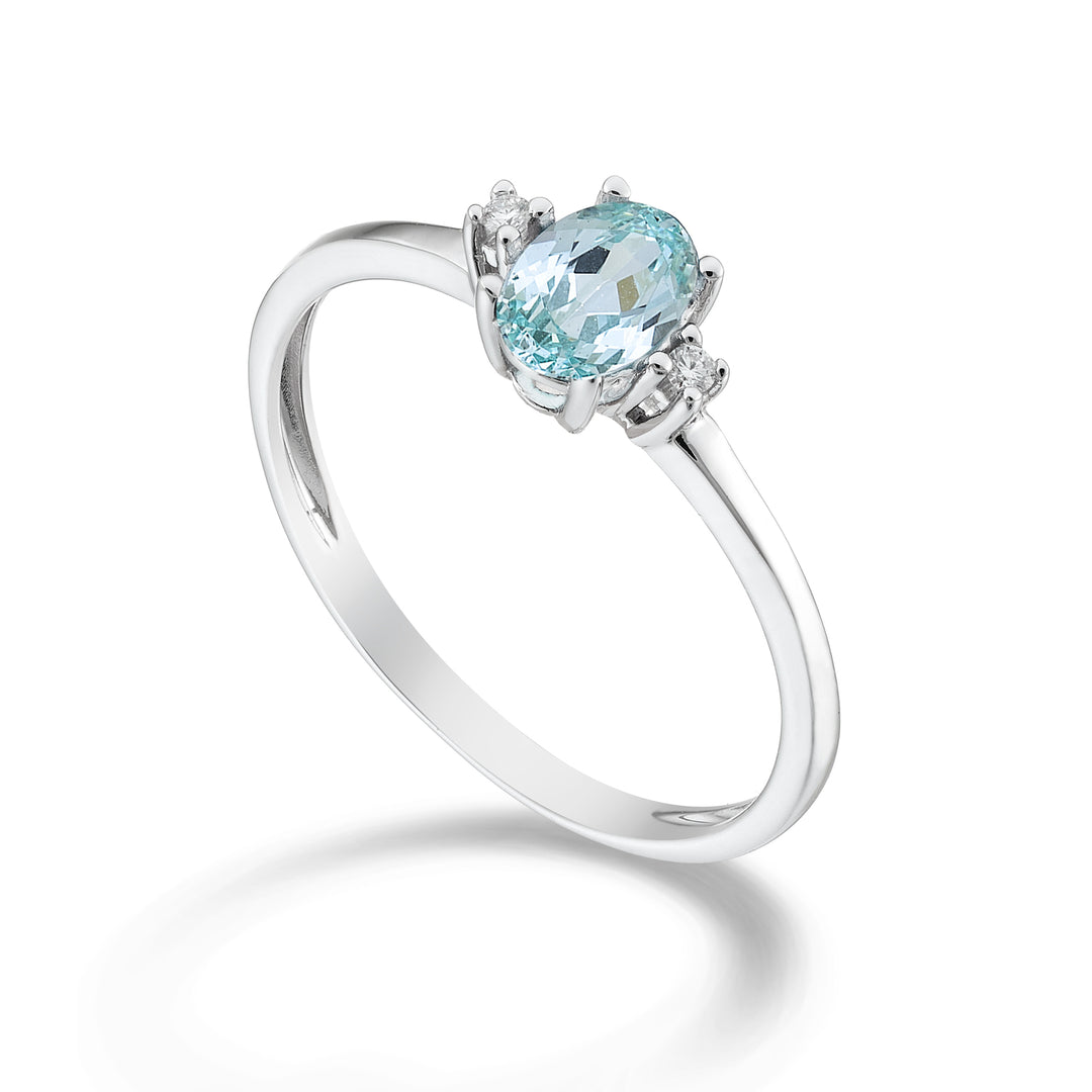 Nihama an 18k tormalina paraiba ovale 7x5 ct.0,80 diam. ct.0,03 NA5073O4PAR