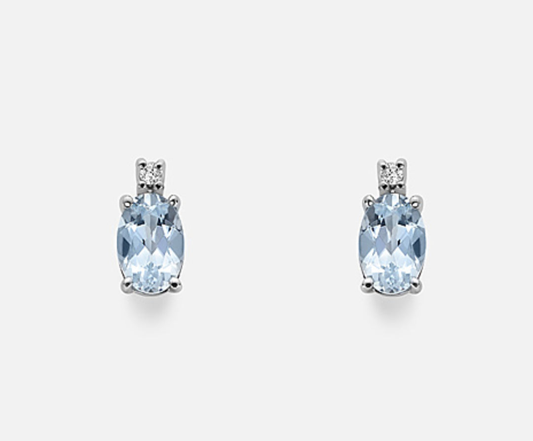 Nihama or 9k acquamarina ovale 7x5 ct.1,00 diam. ct.0,03 NO5024R4AM