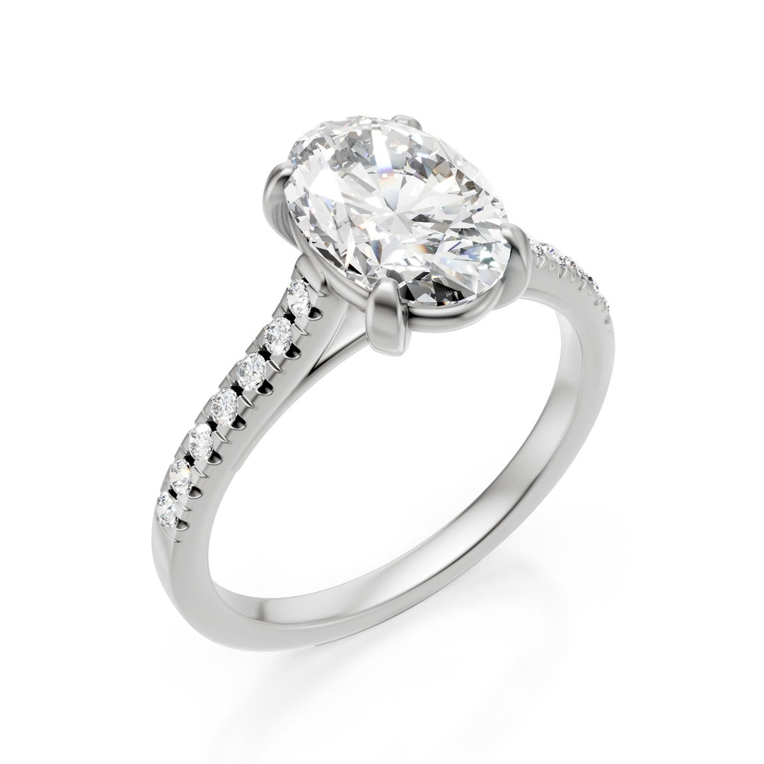 X-Diamond an 18kt lab g.d. ct.tot. 1,21- centr. ct. 1,07 ovale - gambo incassato 0,14ct LXDAPU095O4OVBI121