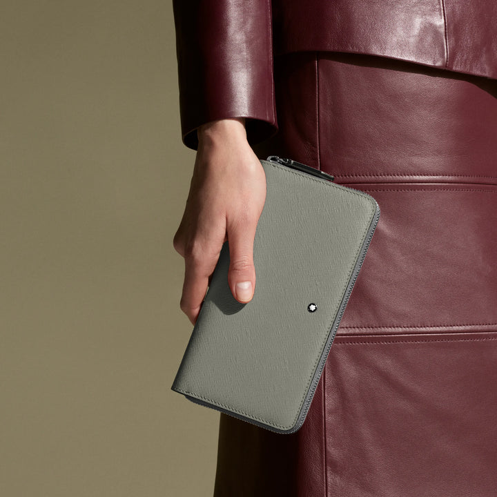Montblanc portafoglio 12 scomparti con cerniera completa Sartorial grigio medio 199371