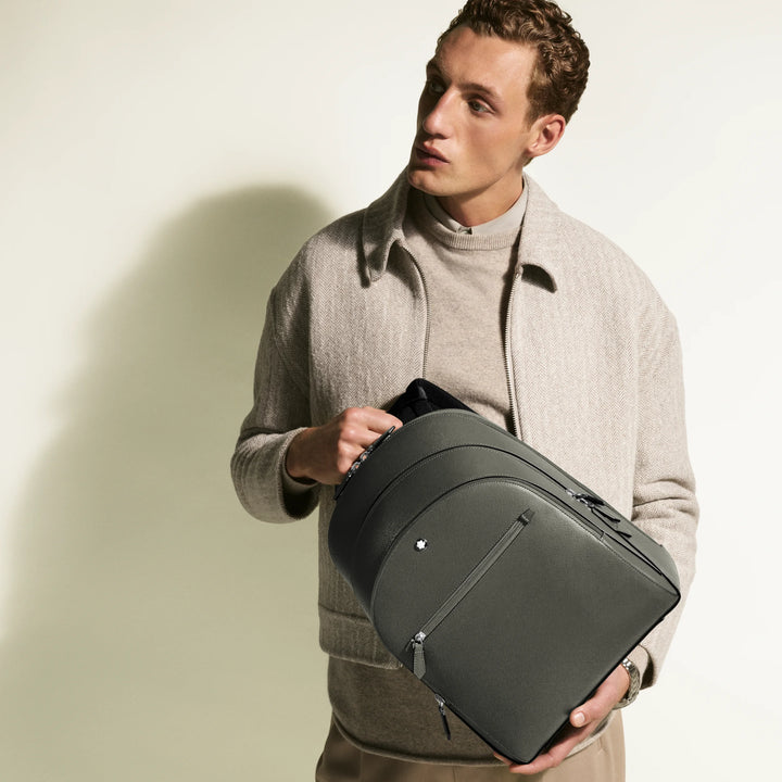 Montblanc zaino medio con 3 scomparti Sartorial grigio medio 199360
