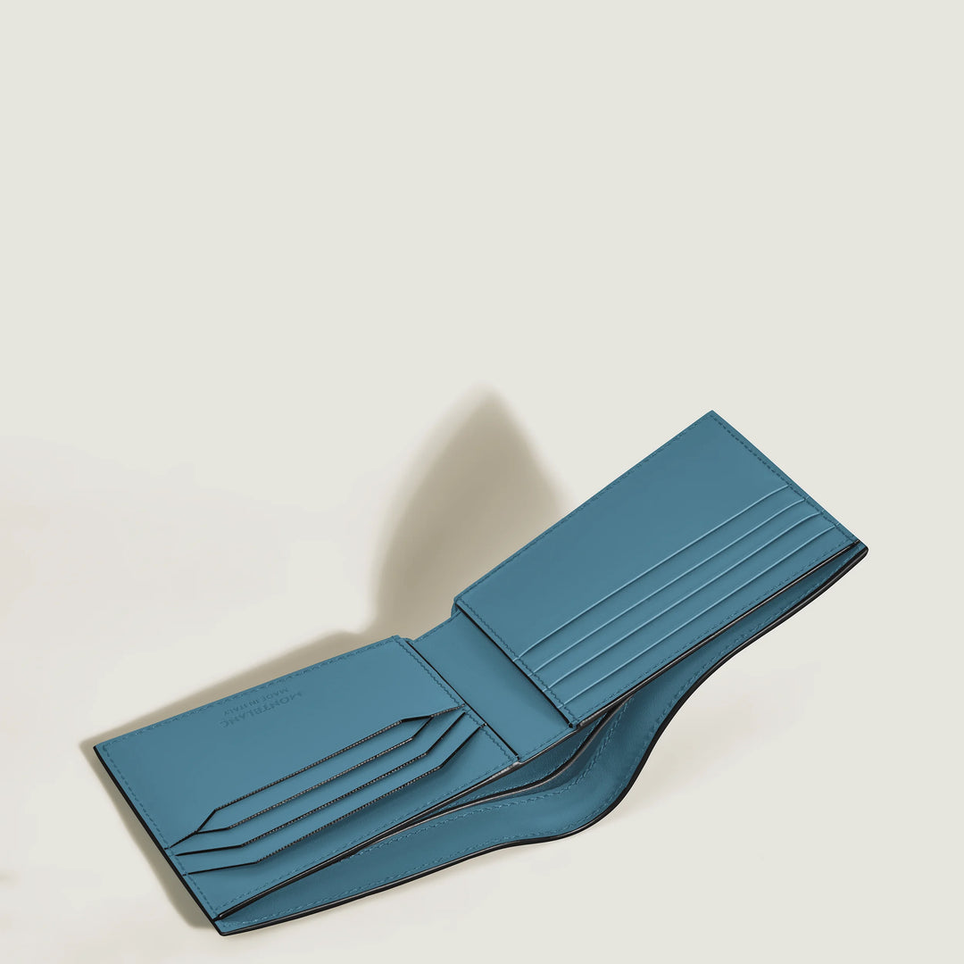 Montblanc portafoglio 8 scomparti 4810 Blu Fumé 199343