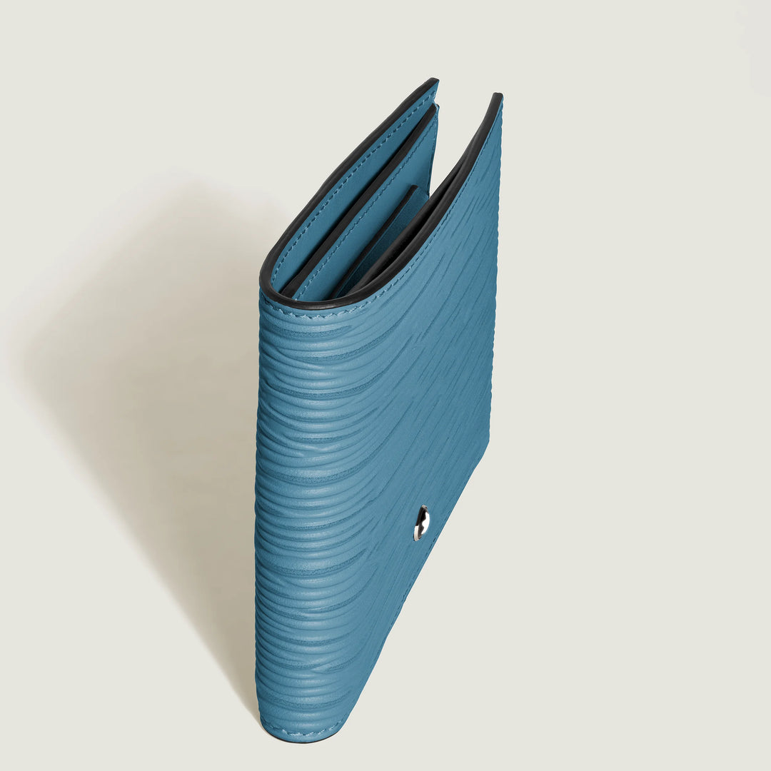 Montblanc portafoglio 8 scomparti 4810 Blu Fumé 199343