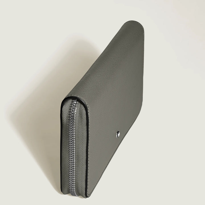 Montblanc portafoglio 12 scomparti con cerniera completa Sartorial grigio medio 199371