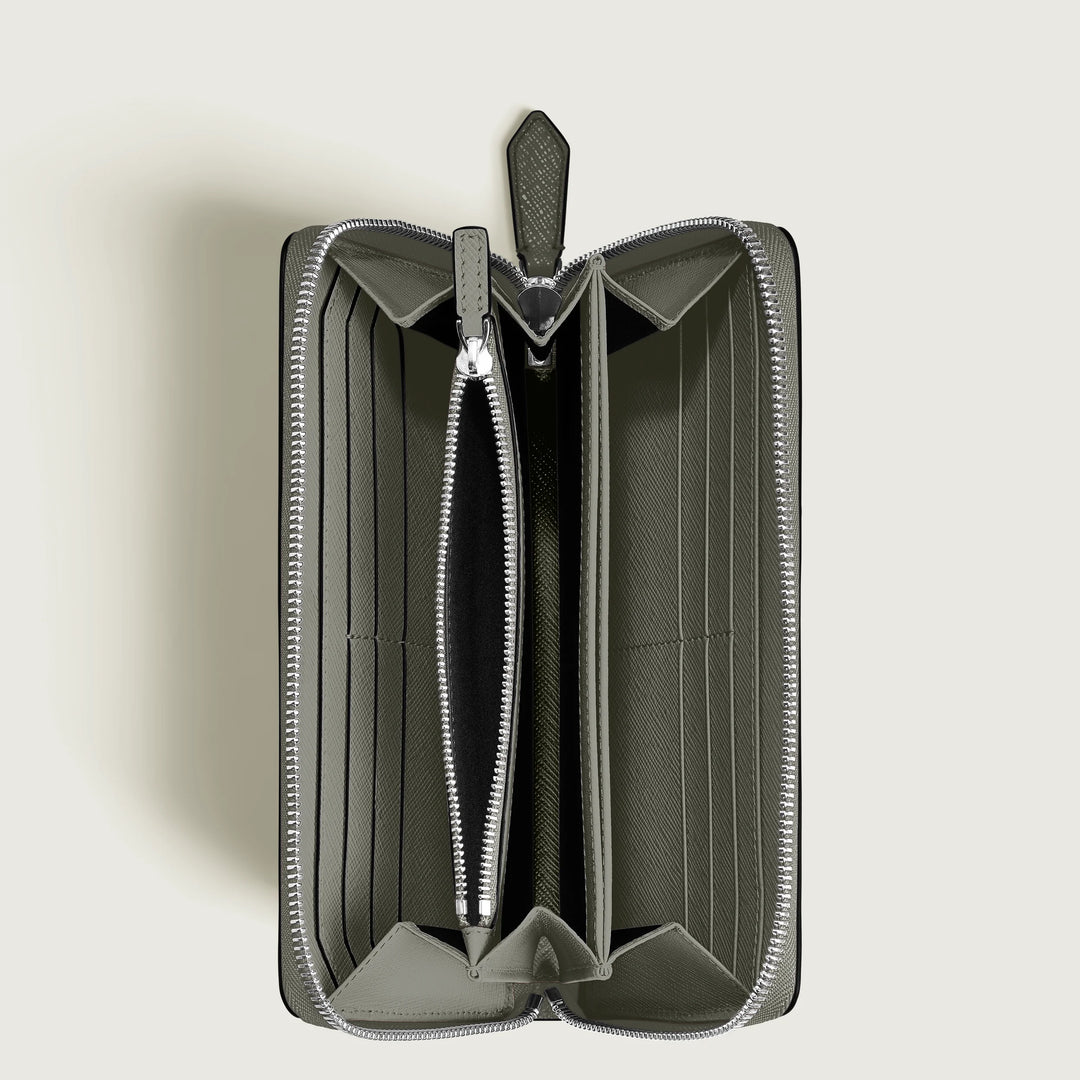 Montblanc portafoglio 12 scomparti con cerniera completa Sartorial grigio medio 199371