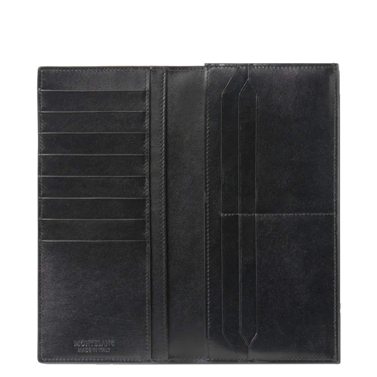 Montblanc portafoglio verticale 14 scomparti e tasca con cerniera Meisterstück nero 198318