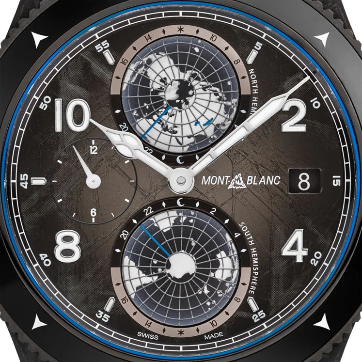 Montblanc orologio 1858 Geosphere Carbo₂ 0 Oxygen edizione limitata 1969 pezzi 43mm nero automatico 132300