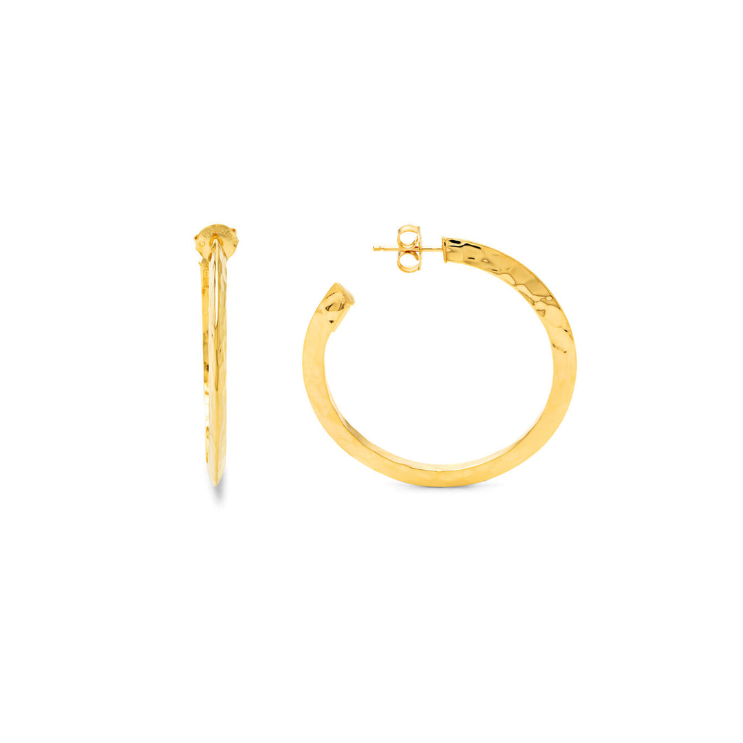 Giovanni Raspini orecchini a cerchio Blade Light grandi argento 925 finitura PVD oro giallo 12105