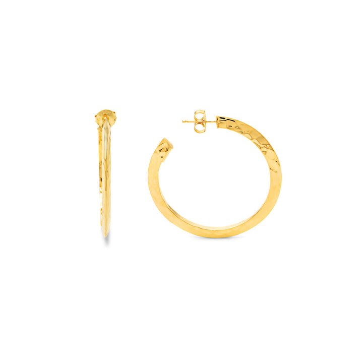 Giovanni Raspini orecchini a cerchio Blade Light grandi argento 925 finitura PVD oro giallo 12105
