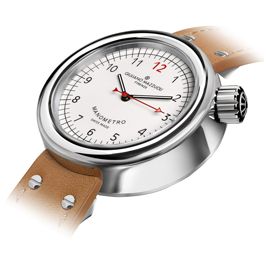 Giuliano Mazzuoli Manometer watch 45mm white automatic steel MRP05N