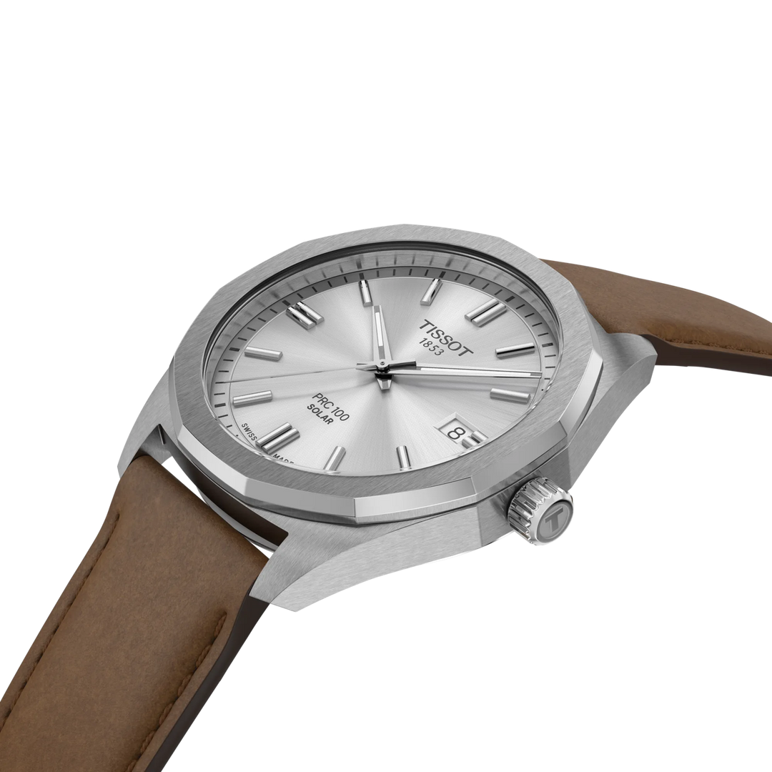 Tissot orologio PRC 100 Solar 39mm argento quarzo acciaio T151.422.16.031.00