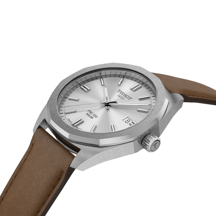 Tissot orologio PRC 100 Solar 39mm argento quarzo acciaio T151.422.16.031.00