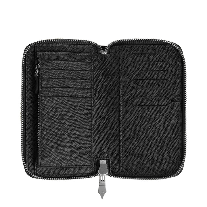 Montblanc portafoglio 12 scomparti con cerniera medio Sartorial nero 220361