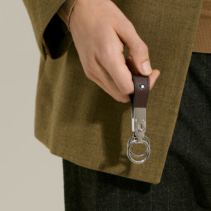 Montblanc portachiavi pelle Sartorial Ebano 223073