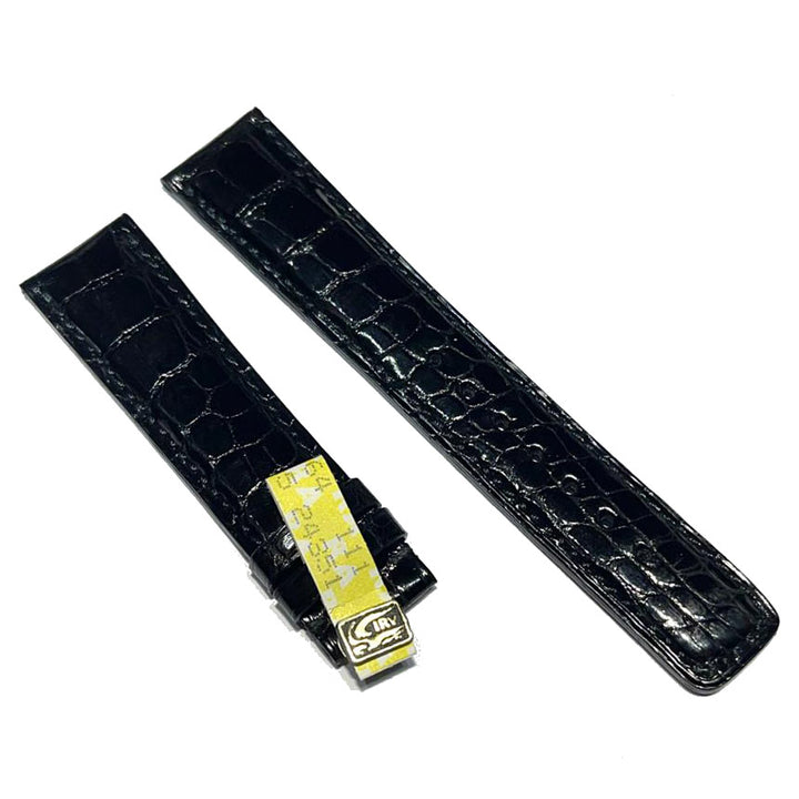 IWC spezzoni cinturino standard alligatore nero lucido 20/18 per fibbia Ardiglione IWA24351