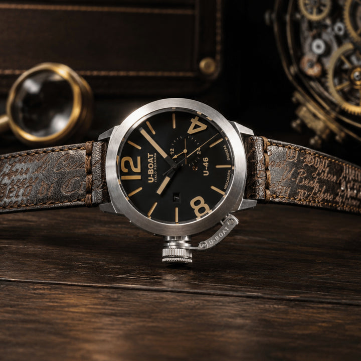 U-BOAT orologio Classico U-46 46mm nero automatico acciaio 4646