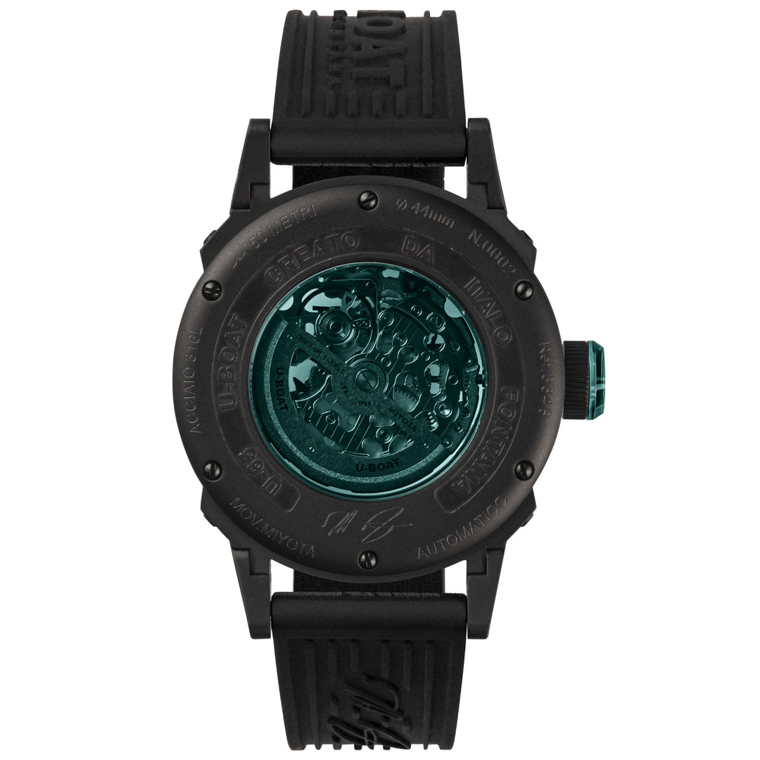 U-BOAT orologio U-65 44mm turchese automatico acciaio finitura PVD nero 3348